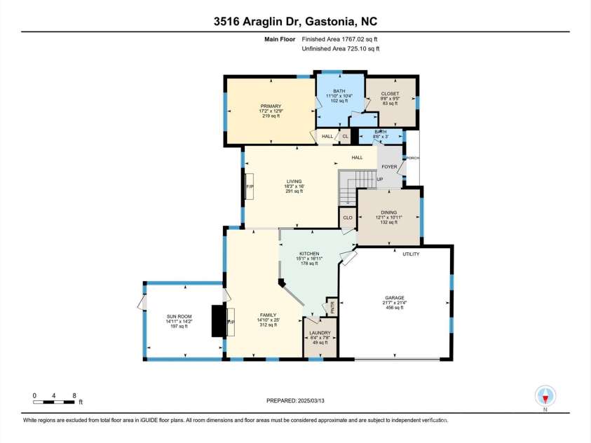 3516 Araglin Drive, Gastonia, NC 28056.  MLS# CAR4234529, YatesRealty ID 9070. 