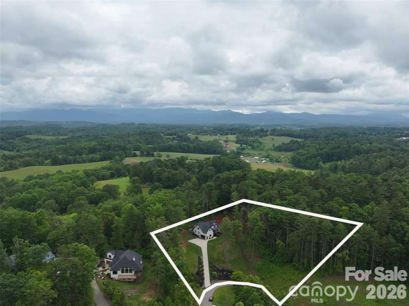 99 Timber Ridge Circle, Leicester, NC 28748.  MLS# CAR4364213, YatesRealty ID 9071. Ariel of the double lot. (approx visual)