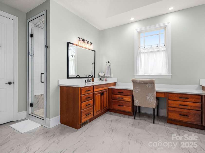 76 King Heights Drive, Fletcher, NC 28732.  MLS# CAR4245183, YatesRealty ID 9099. Primary bathroom