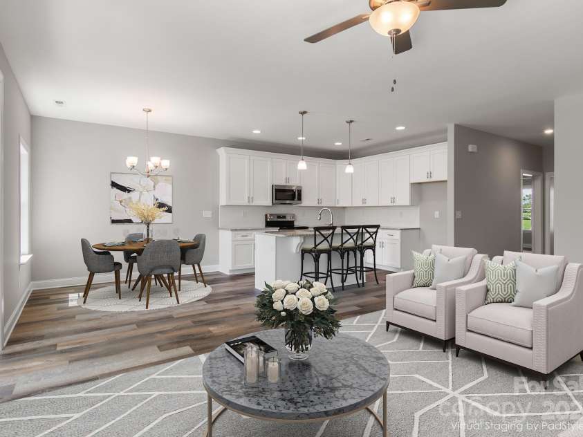 120-C Deer Brook Drive, Shelby, NC 28150.  MLS# CAR4126307, YatesRealty ID 9109. Open concept kitchen, living, dining (countertops,flooring, finishes may vary)