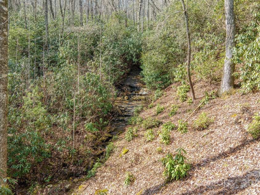 459 West Club Boulevard, Lake Toxaway, NC 28747.  MLS# CAR4220755, YatesRealty ID 911. Waterfall through the property