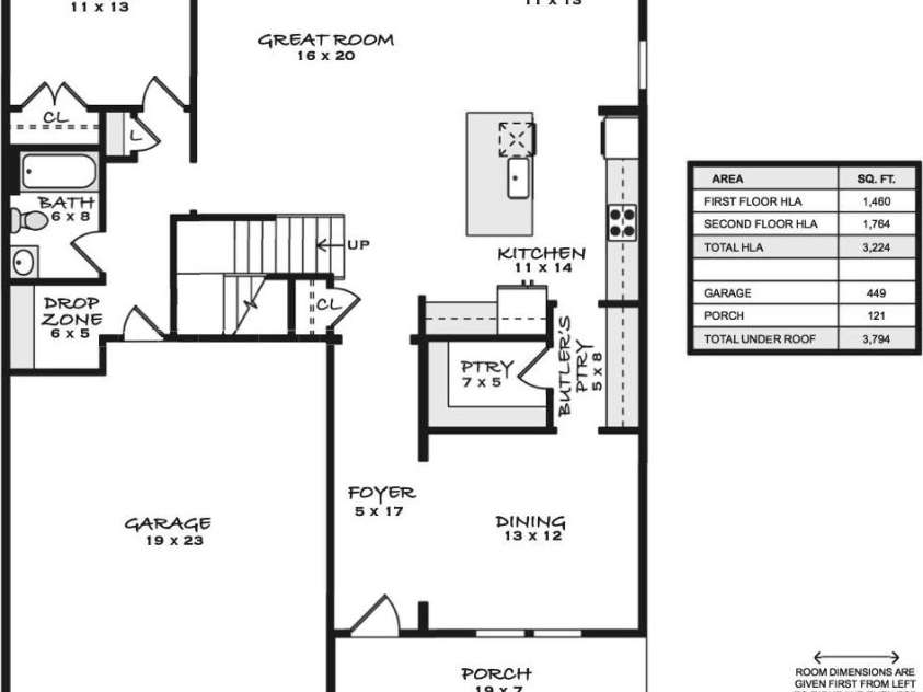 172 Longleaf Drive, Mooresville, NC 28117.  MLS# CAR4215780, YatesRealty ID 9118. Main Level Floorplan