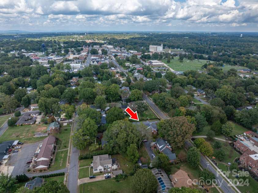 424 College Avenue, Newton, NC 28658.  MLS# CAR4189231, YatesRealty ID 9142. Aerial View of Area