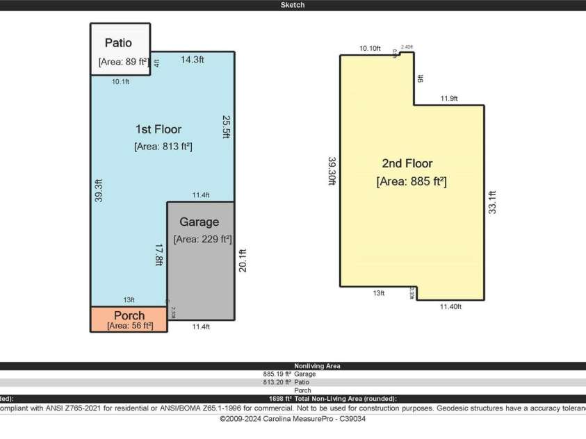 11907 Maria Ester Court, Charlotte, NC 28277.  MLS# CAR4222472, YatesRealty ID 9148. Measurements