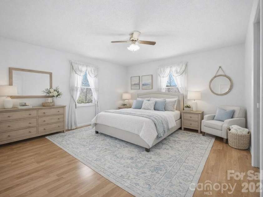 4716 Bert Huffman Drive, Granite Falls, NC 28630.  MLS# CAR4356442, YatesRealty ID 9177. VIRTUALLY STAGED MASTER BEDROOM