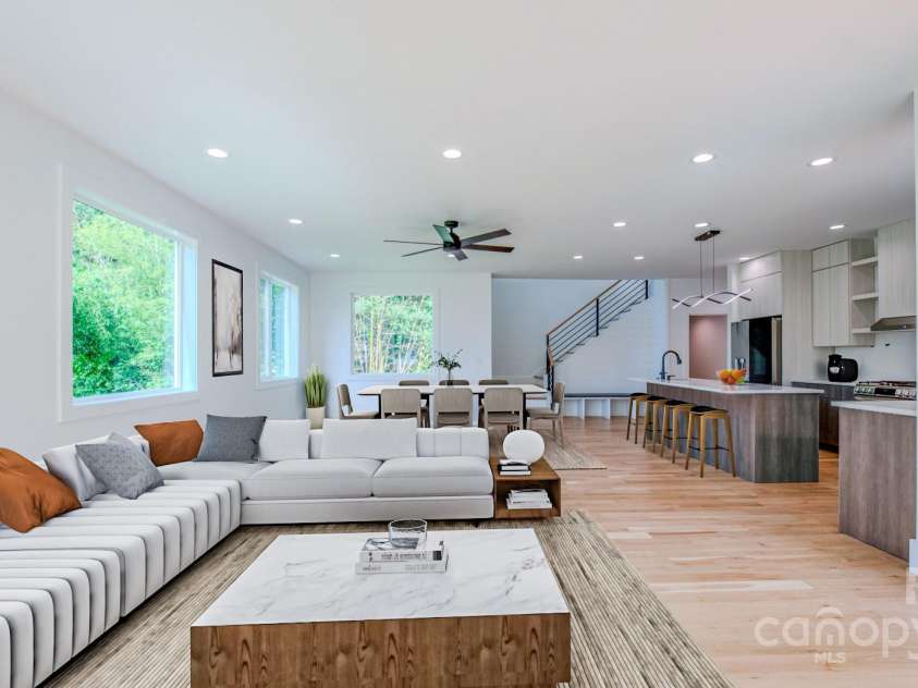 133 Grove Street, Asheville, NC 28801.  MLS# CAR4286313, YatesRealty ID 919. Virtually Staged Living/Dining Room.