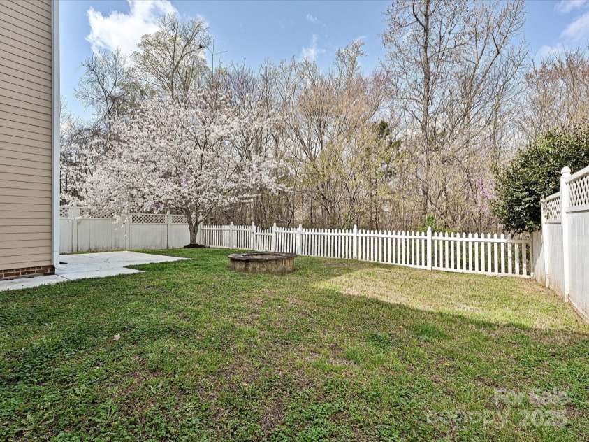 10133 Caldwell Forest Drive, Charlotte, NC 28213.  MLS# CAR4234711, YatesRealty ID 9223. Backyard with Fire pit