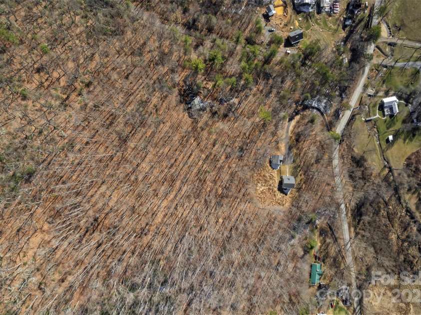 272 Paint Fork Road, Barnardsville, NC 28709.  MLS# CAR4225588, YatesRealty ID 9264. Aerial of the House & Extra Parcel totaling over 7 Acres