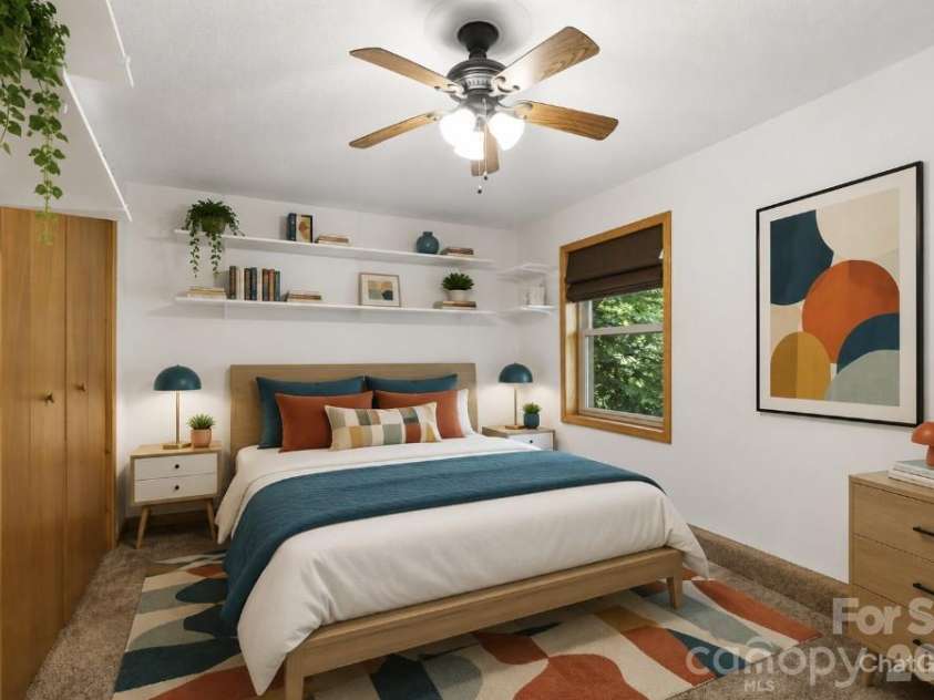 63 Independence Boulevard, Asheville, NC 28805.  MLS# CAR4347392, YatesRealty ID 9270. Virtually staged downstairs 4th bedroom