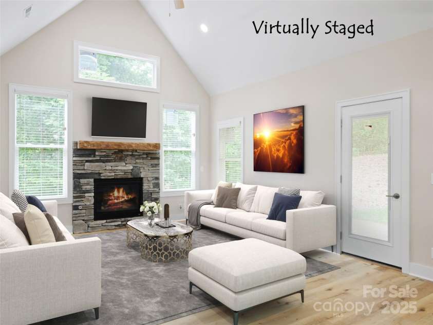 241 Millbrae Loop, Hendersonville, NC 28791.  MLS# CAR4266188, YatesRealty ID 9271. Virtually Staged Living Room