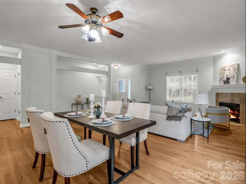 25 Coldwater Lane, Laurel Park, NC 28739.  MLS# CAR4350806, YatesRealty ID 9283. Dining area looking into living room