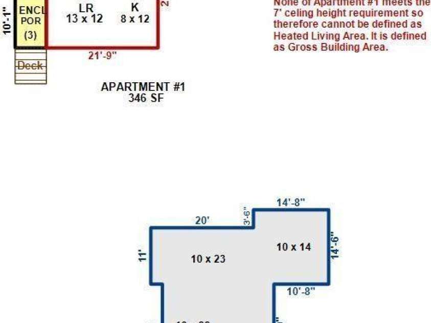 565 Neely Road, Brevard, NC 28712.  MLS# CAR4074647, YatesRealty ID 9297. Apartment 1 & 2 Floorplan