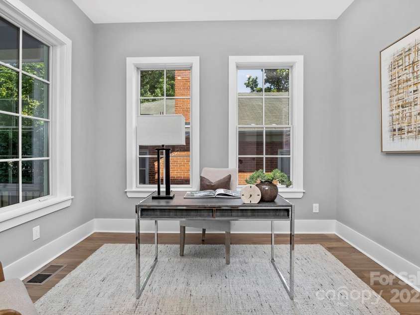 2414 7th Street, Charlotte, NC 28204.  MLS# CAR4320000, YatesRealty ID 9329. Home office or flex space on the main floor, ideal for remote work.