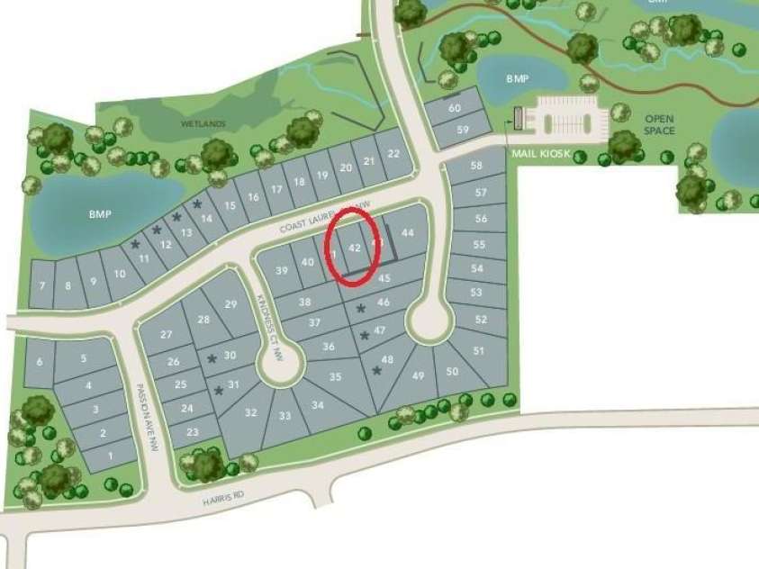 9512 Coast Laurel Avenue, Concord, NC 28027.  MLS# CAR4228205, YatesRealty ID 9330. Homesite 42