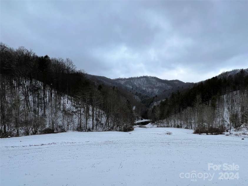 2180 Pigeon Roost Road, Green Mountain, NC 28740.  MLS# CAR4137054, YatesRealty ID 9333. Winter view from the great homesite