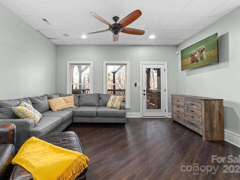 404 Yorkfield Drive, Shelby, NC 28150.  MLS# CAR4205572, YatesRealty ID 9353. First den area in basement is cozier with direct access to side porch.