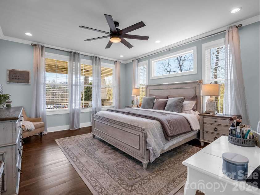 52 Old Spring Drive, Candler, NC 28715.  MLS# CAR4360930, YatesRealty ID 9363. Primary suite provides tranquility and peace, creating a calm luxurious feel and all-year Southern views out the windows