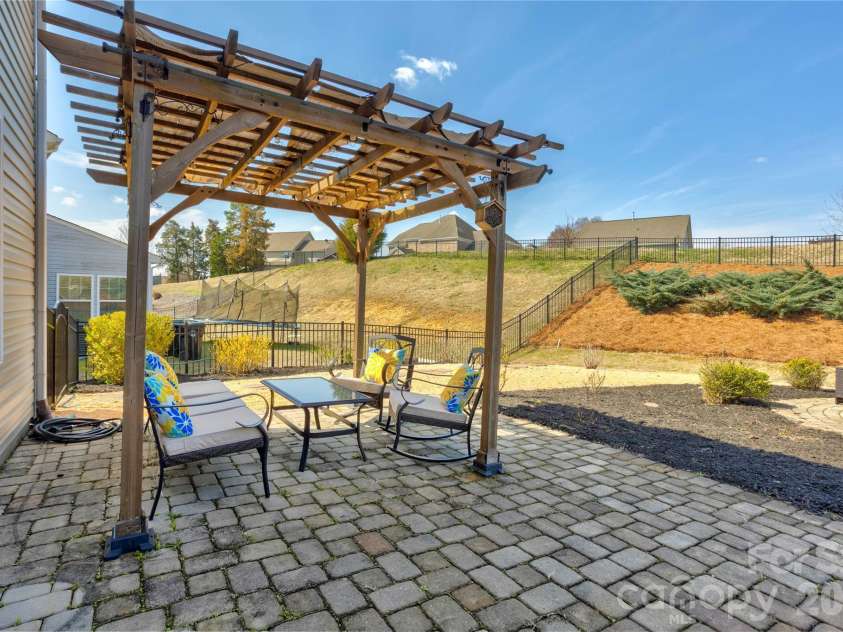2186 Stone Pile Drive, Concord, NC 28025.  MLS# CAR4360856, YatesRealty ID 9453. Pergola