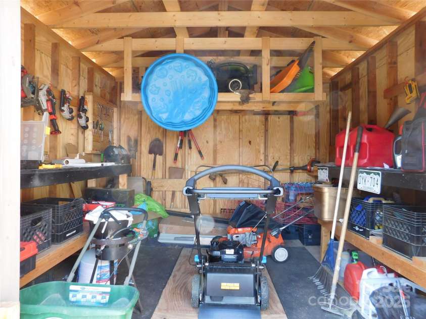 101 Brookview Drive, Shelby, NC 28152.  MLS# CAR4231823, YatesRealty ID 9454. Inside of Shed