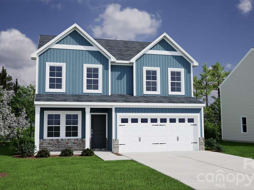 1227 Bansal Drive, Charlotte, NC 28215.  MLS# CAR4365795, YatesRealty ID 9487. Rendering Only of the Lancaster plan  (A elevation with stone accent) - Home is under construction
