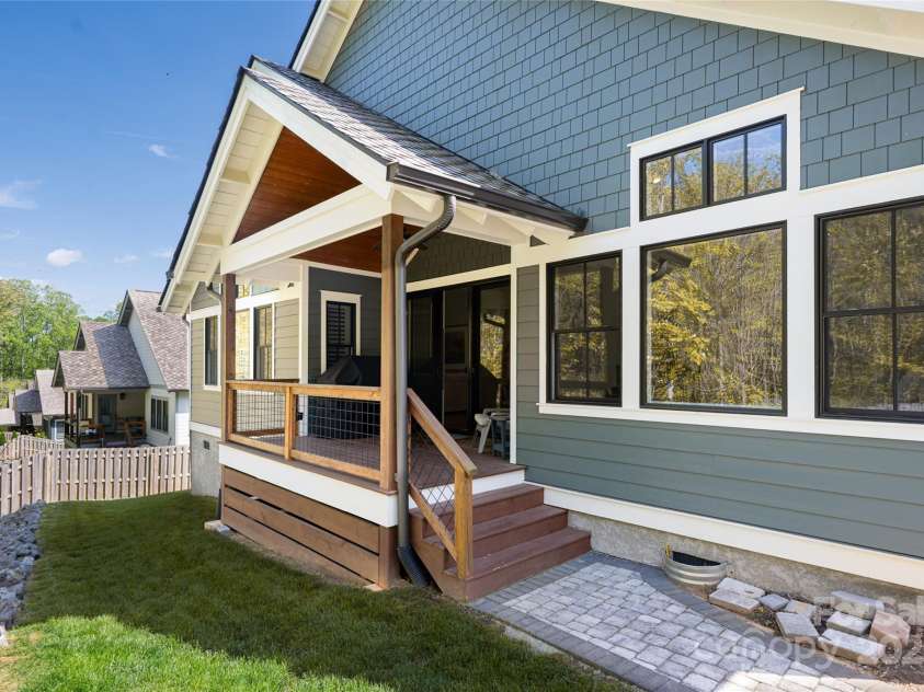 73 Starwood Valley Trail, Arden, NC 28704.  MLS# CAR4251821, YatesRealty ID 9502. Back porch and primary bedroom window