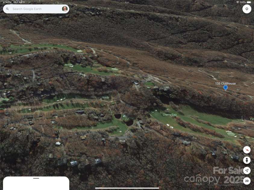 135 Clubhouse Road, Beech Mountain, NC 28604.  MLS# CAR4253056, YatesRealty ID 9507. Google Earth view of 135 Clubhouse and proximity to golf course and dining