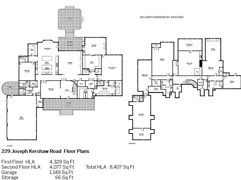 229 Joseph Kershaw Road, Eastover, SC 29044.  MLS# CAR4122309, YatesRealty ID 958. Floor Plan of Primary Home