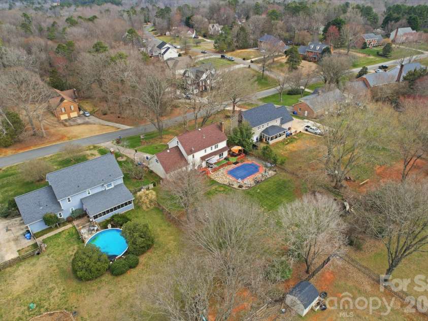 8917 Dartmoor Place, Mint Hill, NC 28227.  MLS# CAR4352305, YatesRealty ID 9587. Drone 2