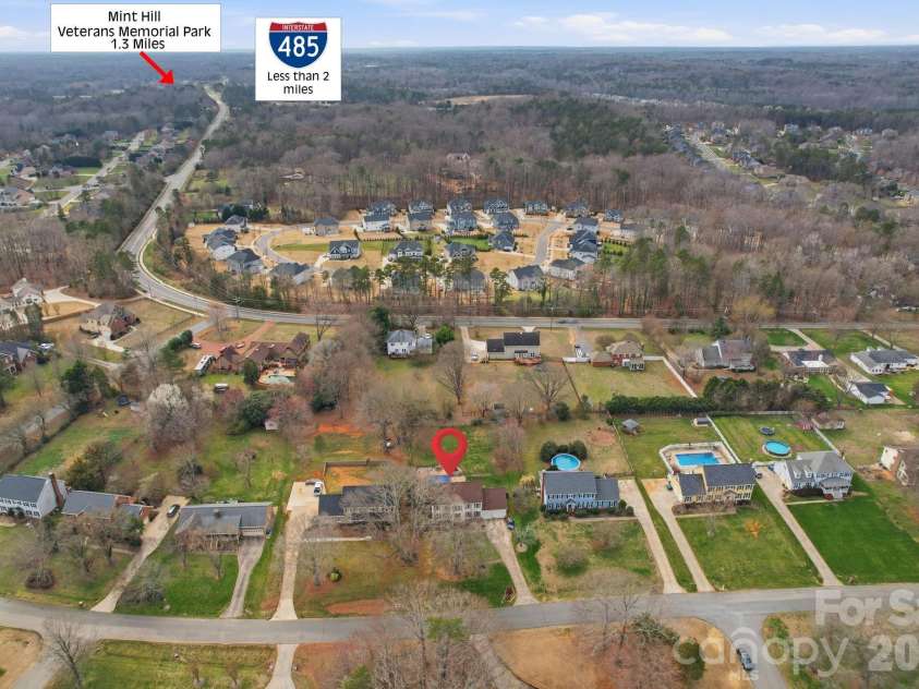 8917 Dartmoor Place, Mint Hill, NC 28227.  MLS# CAR4352305, YatesRealty ID 9587. Drone 7