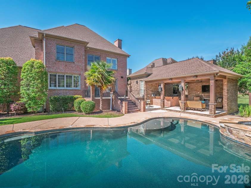 8208 Wingard Road, Waxhaw, NC 28173.  MLS# CAR4289721, YatesRealty ID 9601. Backyard & Cabana
