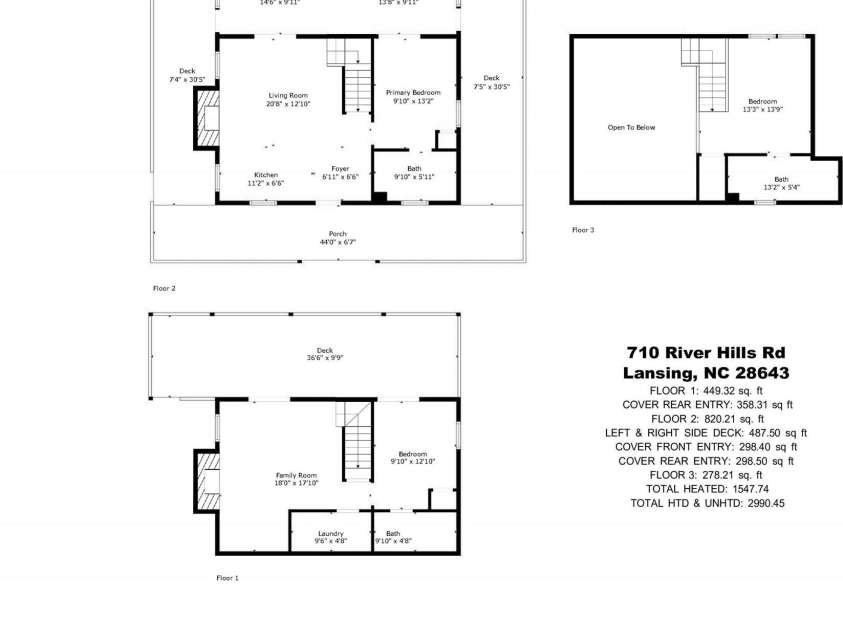 710 River Hills Road, Lansing, NC 28643.  MLS# CAR4267689, YatesRealty ID 9609. 