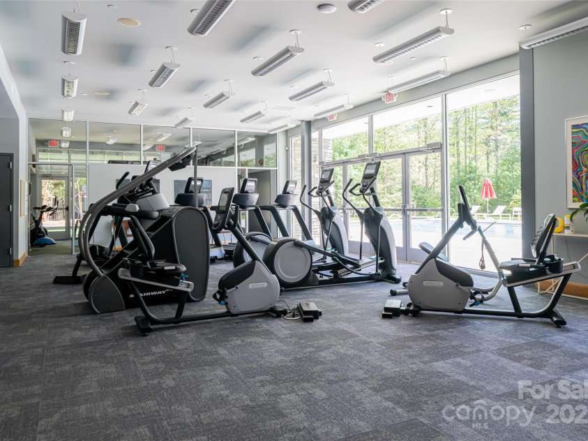 32 Ramble Way, Asheville, NC 28803.  MLS# CAR4251948, YatesRealty ID 9614. Living Well Center Workout Area