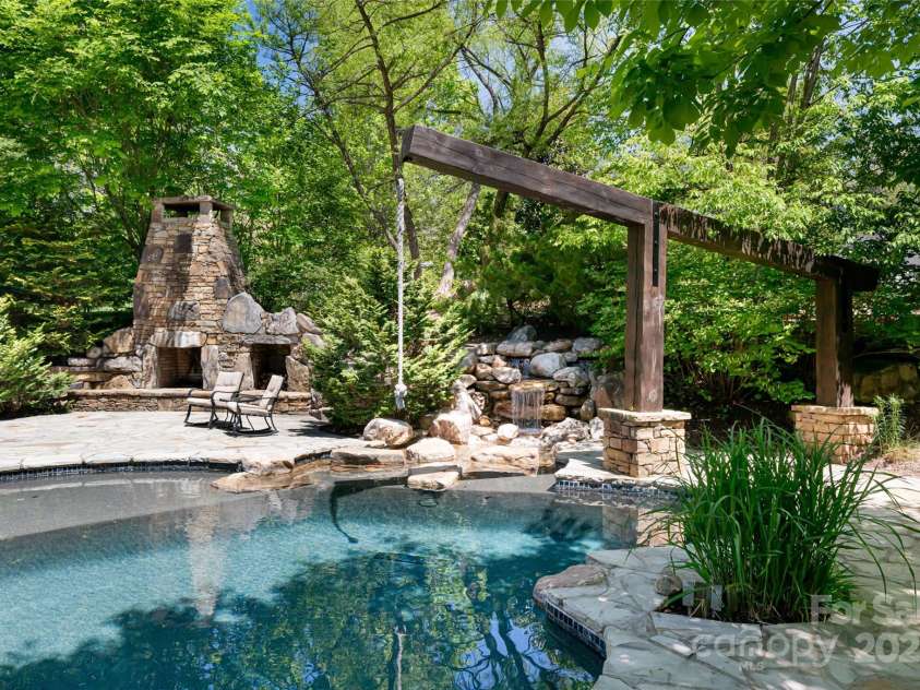 32 Ramble Way, Asheville, NC 28803.  MLS# CAR4251948, YatesRealty ID 9614. Pool and Rope-swing