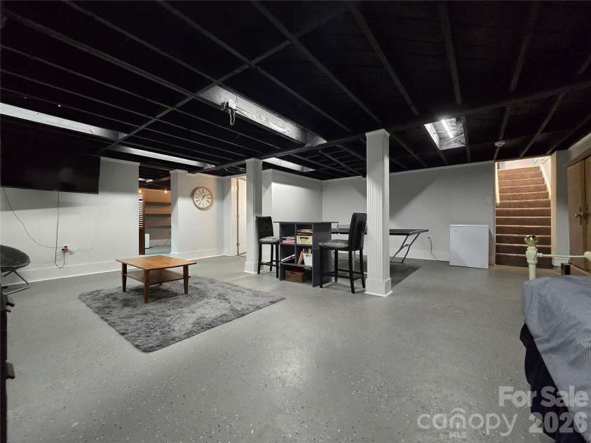 403 Stevens Street, China Grove, NC 28023.  MLS# CAR4362503, YatesRealty ID 9649. Basement Before New ceilings