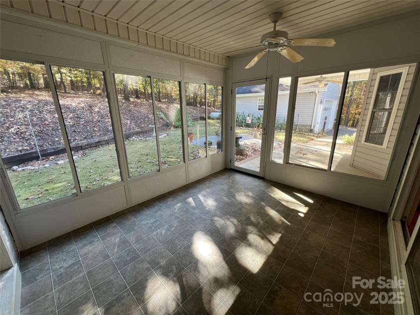 25397 Stony Mountain Road, Albemarle, NC 28001.  MLS# CAR4314846, YatesRealty ID 9653. Sunroom