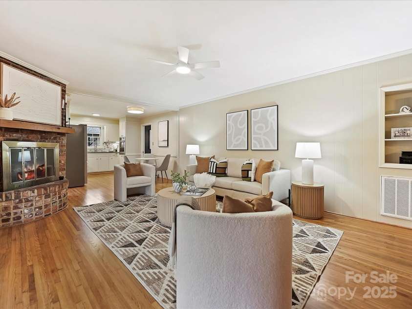 4132 Sulkirk Road, Charlotte, NC 28210.  MLS# CAR4223769, YatesRealty ID 9687. Den Open to Kitchen