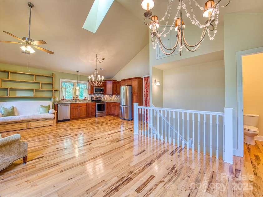 20A Lila Lane, Clyde, NC 28721.  MLS# CAR4258069, YatesRealty ID 972. Upstairs kitchen great room