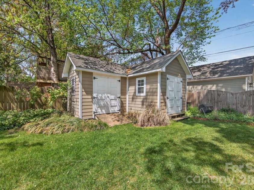 2419 Chesterfield Avenue, Charlotte, NC 28205.  MLS# CAR4365564, YatesRealty ID 9751. Double-size shed