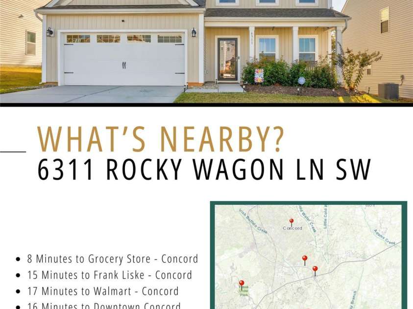 6311 Rocky Wagon Lane, Concord, NC 28025.  MLS# CAR4314508, YatesRealty ID 9778. 