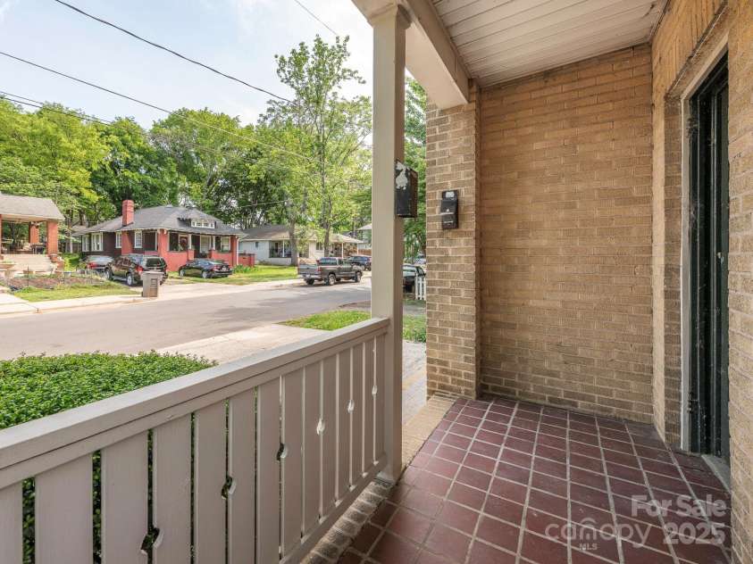 1512 Sunnyside Avenue, Charlotte, NC 28204.  MLS# CAR4249506, YatesRealty ID 9791. Unit 2 - Porch
