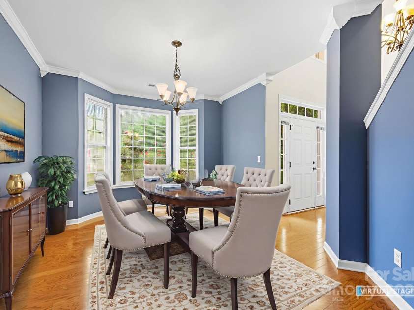 8 River Mead Court, Woodfin, NC 28804.  MLS# CAR4314476, YatesRealty ID 9879. Virtually Staged Dining Room