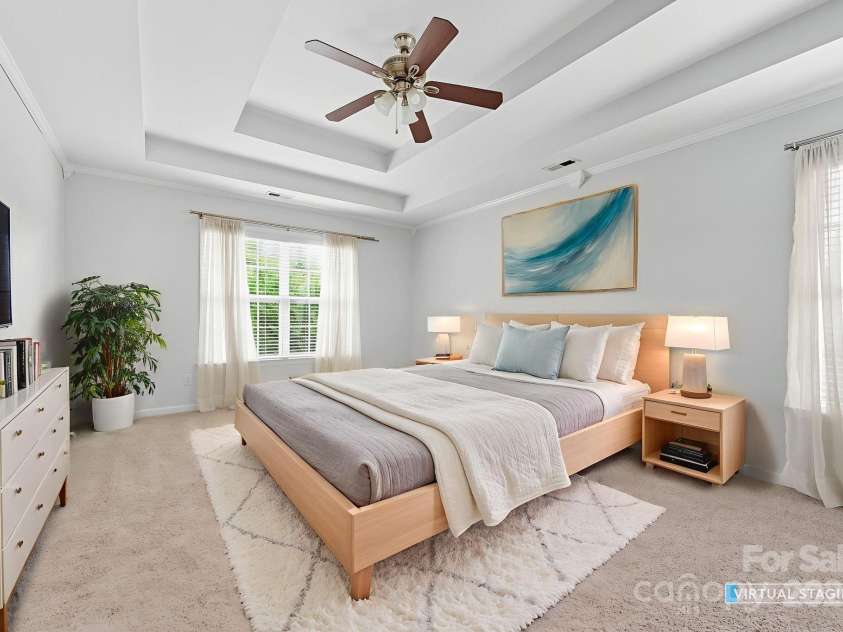 8 River Mead Court, Woodfin, NC 28804.  MLS# CAR4314476, YatesRealty ID 9879. Virtually Staged Primary Bedroom