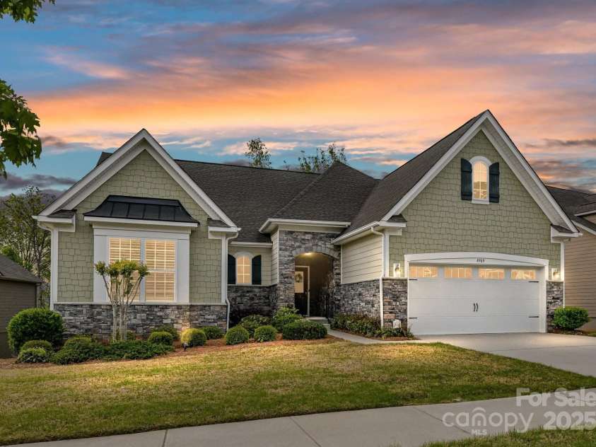 4989 Samoa Ridge Drive, Lancaster, SC 29720.  MLS# CAR4243510, YatesRealty ID 9898. Twilight Photo of Home's Curb Appeal