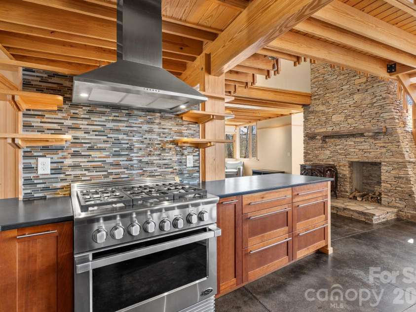 588 Long Branch Road, Swannanoa, NC 28778.  MLS# CAR4364788, YatesRealty ID 9917. High end appliances in the chefs kitchen