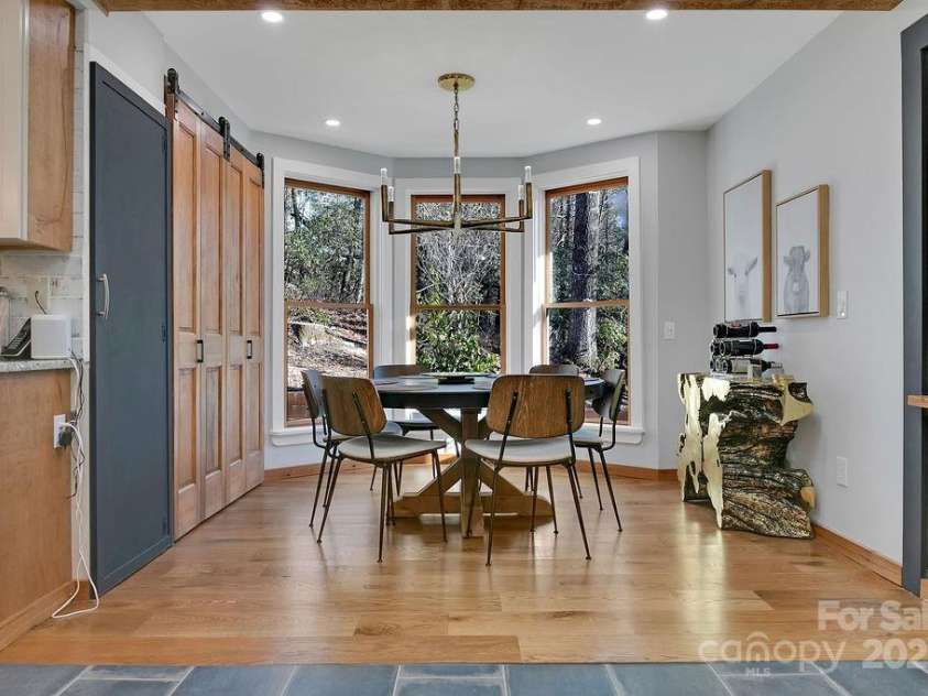 51 Gagama Court, Brevard, NC 28712.  MLS# CAR4225198, YatesRealty ID 9929. Dining area with a view to the outdoors