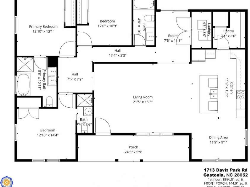 1713 Davis Park Road, Gastonia, NC 28052.  MLS# CAR4341054, YatesRealty ID 9987. 