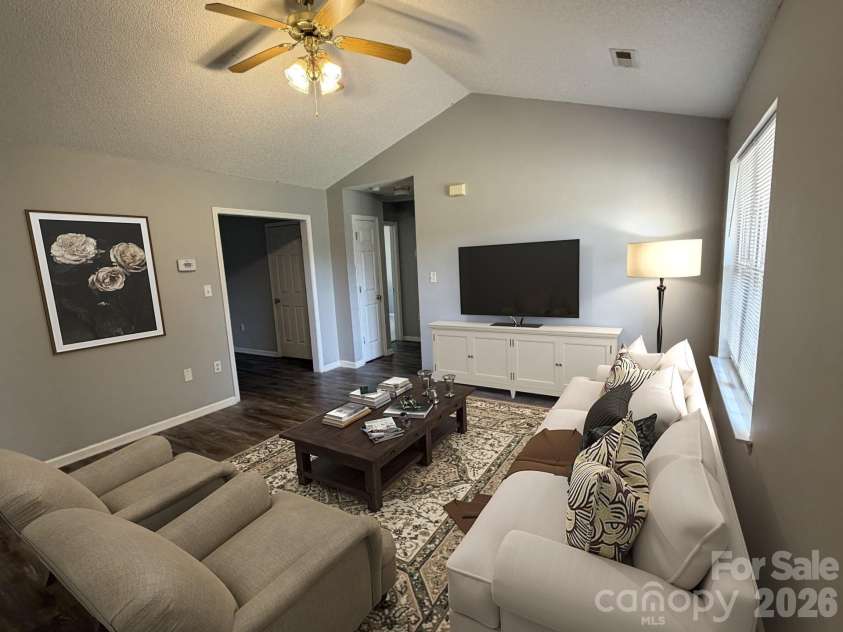 145 Ray Lee Street, Norwood, NC 28128.  MLS# CAR4364728, YatesRealty ID 9997. Living room... virtually staged