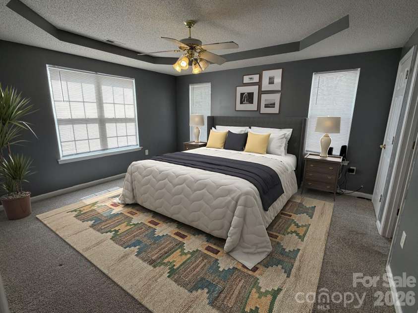 145 Ray Lee Street, Norwood, NC 28128.  MLS# CAR4364728, YatesRealty ID 9997. Primary bedroom... virtually staged